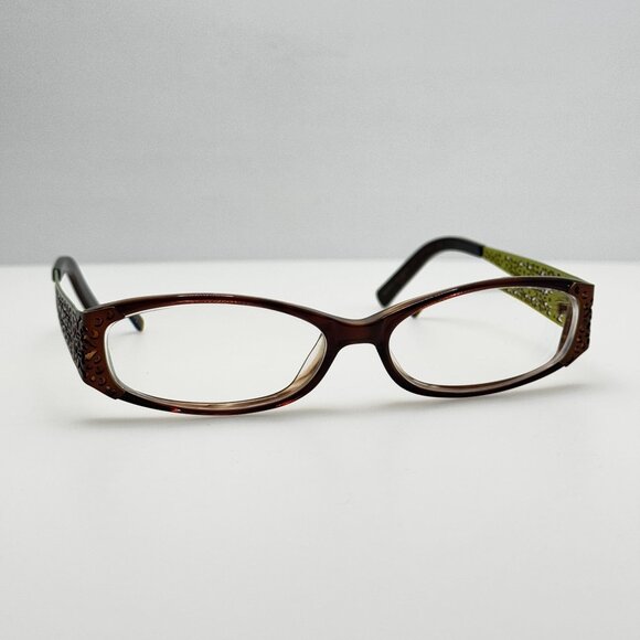 Vivian Morgan Eyeglasses Eye Glasses Frames 8009 Chestnut Lime 54-16-135 - Picture 1 of 6